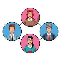 group of business people avatar profile picture in round icon