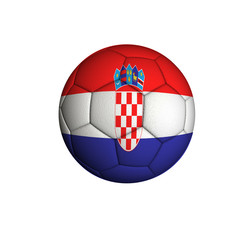 Soccer ball with a Croatian flag