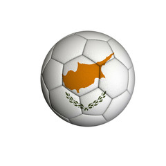 Soccer ball with the flag of Cyprus