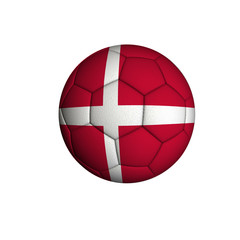 Soccer ball with an Danish flag