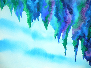 abstract cliff cave sky watercolor painting illustration design pattern background