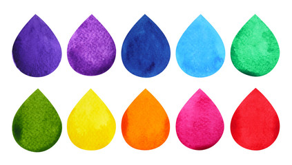watercolor brush stroke painting color set illustration design hand drawing
