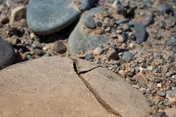 Smooth stone. Stones background and texture. Natural background. Selective focus.