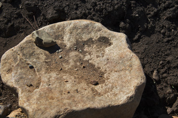 Smooth stone. Stones background and texture. Natural background. Selective focus.