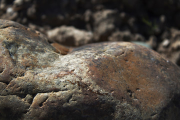 Smooth stone. Stones background and texture. Natural background. Selective focus.