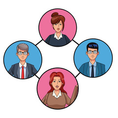 group of business people avatar profile picture in round icon