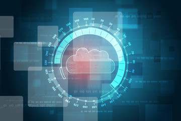 Fototapeta premium 2d rendering Cloud computing