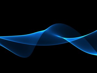 Abstract neon blue flow wave background