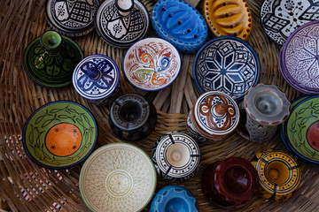 Moroccan pottery can be found in many street stalls in Essaouira