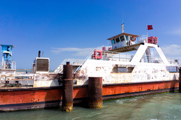 Ferry in  Ajim Port in Djerba, Tunisia