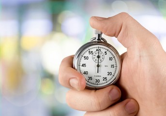 Close-up Stopwatch in Human Hand, Timer