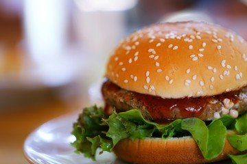 Hamburger on white background