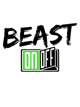 beast mode monster bodybuilder stark k&auml;mpfer fitness training muskeln on off schalter taste button einschalten ausschalten switch power strom energie starten aktivieren an aus logo design cool