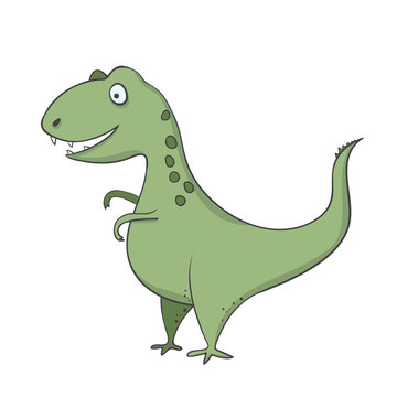 Cute dinosaur in comic cartoon style
