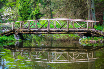 Fototapeta premium Wood bridge in the park