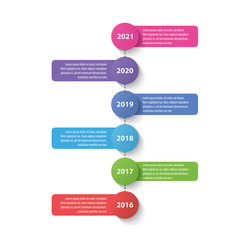 Fototapeta premium colorful timeline infographic with 6 options design template, Infographics management, finance, analytics, presentation. Vector illustration