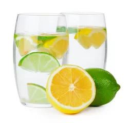 Foto op Plexiglas Glass of lemonade isolated on white background © NewFabrika