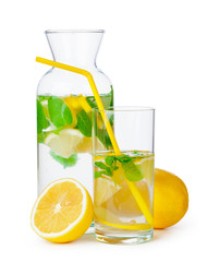 delicious and juicy lemonade isolated on white background