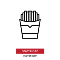 Fries vector icon in modern style for web site and mobile app