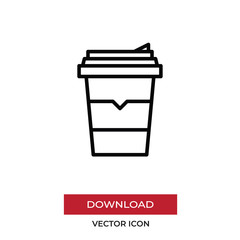 Coffee vector icon in modern style for web site and mobile app