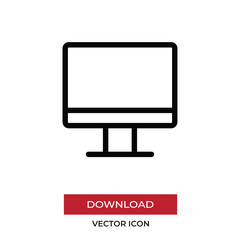 Monitor vector icon in modern style for web site and mobile app