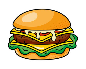 hamburger icon cartoon vector illustration
