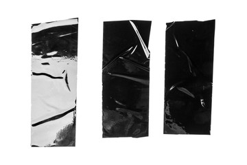 Set of black tapes on white background