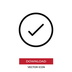 Check vector icon in modern style for web site and mobile app