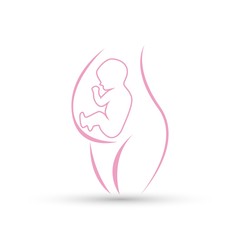 Baby ultrasound, diagnostic sonography or ultrasonography imaging flat icon
