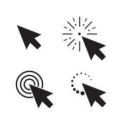 Set of flat modern cursor icons