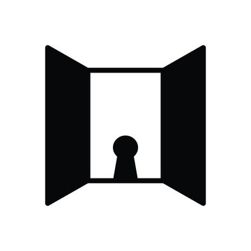 Black Solid Icon For Openness Door