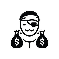 Black solid icon for notorious gangster