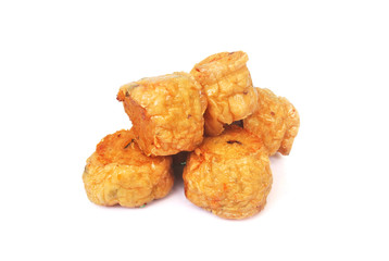 Chicken jock fried on white background.(with Clipping Path).