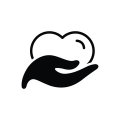 Black solid icon for philanthropy 