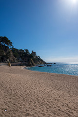 The village of Lloret de Mar next to the coast