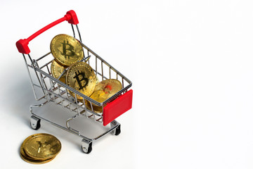 bit coin in bucket falling blockchain technology