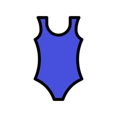 Women swimsuit vector illustration, filled style editable outline icon