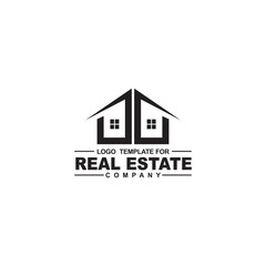 Real estate home logo design vector template