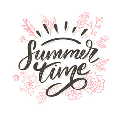 Vector word sale .Letters made of flowers and leaves Summer Time Holiday Flyer Banner Poster Summer sales