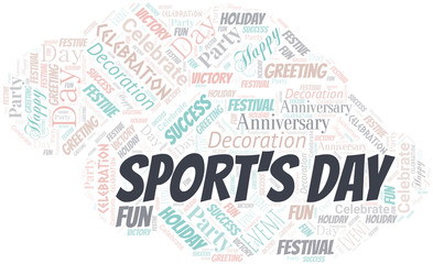 Sport's Day Word Cloud. Wordcloud Made With Text.