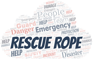 Rescue Rope Word Cloud. Wordcloud Made With Text.