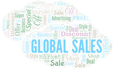Obraz premium Global Sales Word Cloud. Wordcloud Made With Text.
