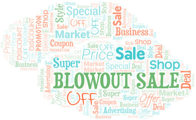Blowout Sale Word Cloud. Wordcloud Made With Text.