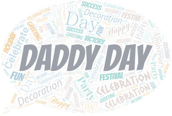 Fototapeta premium Daddy Day Word Cloud. Wordcloud Made With Text.