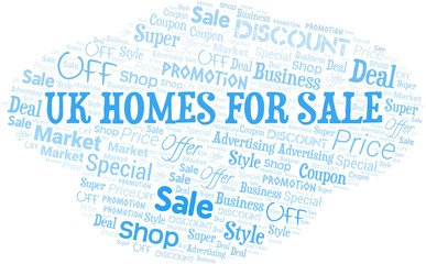 Uk Homes For Sale Word Cloud. Wordcloud Made With Text.