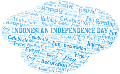 Indonesian Independence Day Word Cloud. Wordcloud Made With Text.