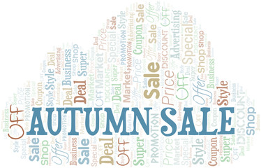 Obraz premium Autumn Sale Word Cloud. Wordcloud Made With Text.