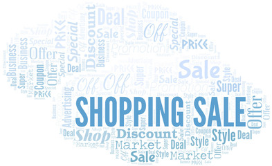 Shopping Sale Word Cloud. Wordcloud Made With Text.