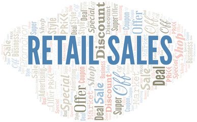 Retail Sales Word Cloud. Wordcloud Made With Text.
