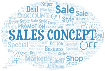Sales Concept Word Cloud. Wordcloud Made With Text.